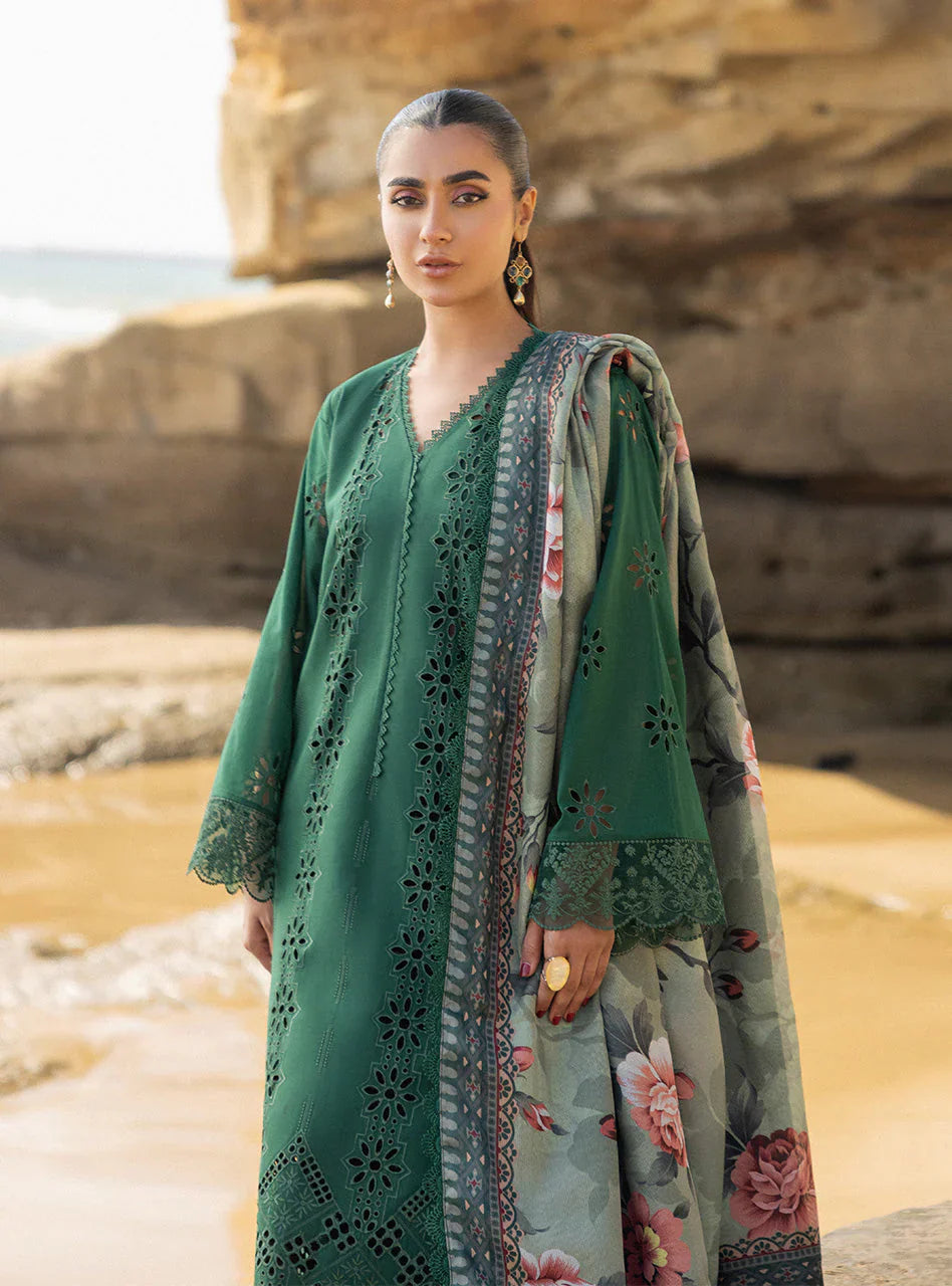 ZAINAB CHOTTANI 3PC Luxury Lawn Chikankri Embroidered With Printed Dupatta-453