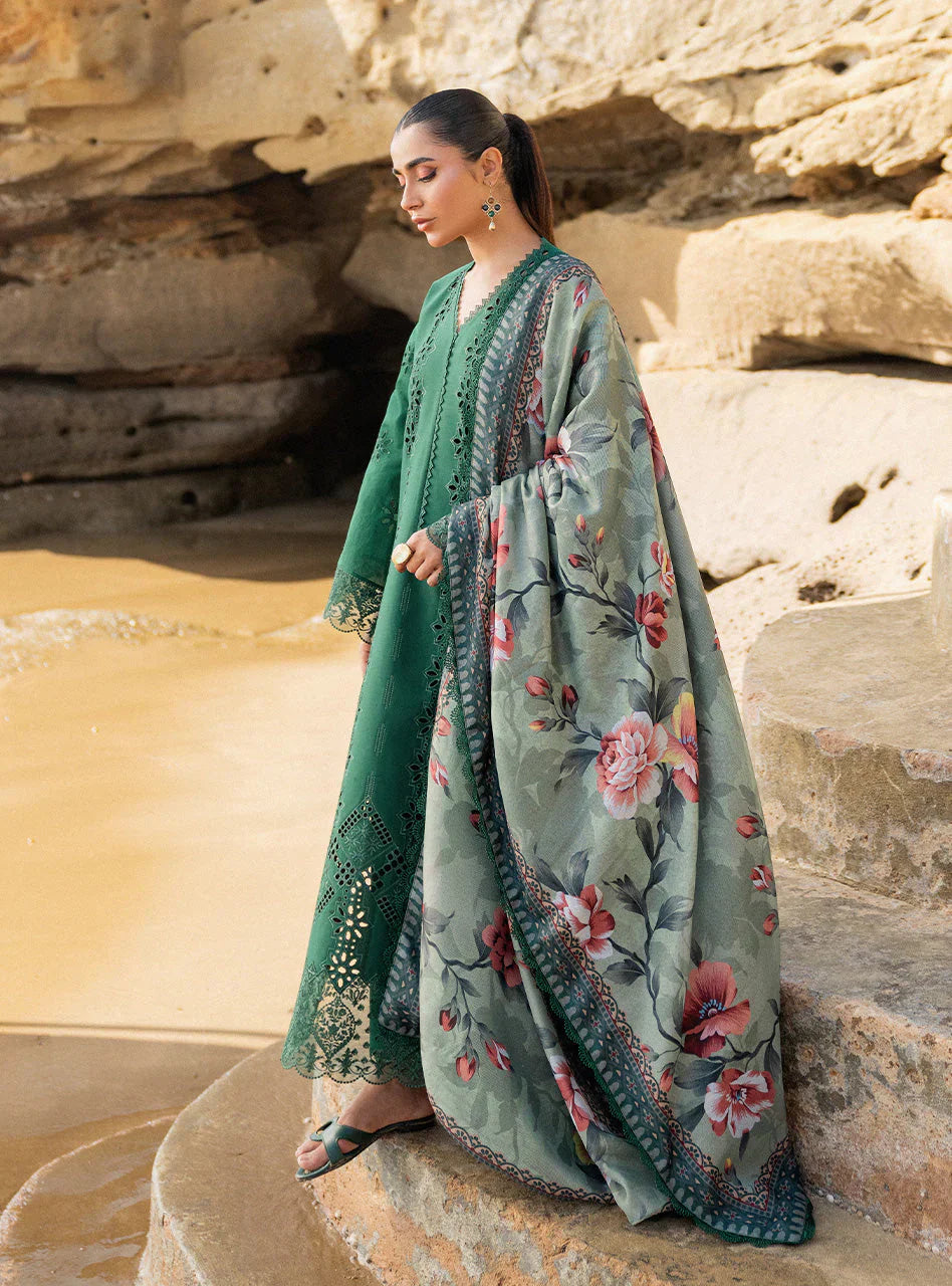 ZAINAB CHOTTANI 3PC Luxury Lawn Chikankri Embroidered With Printed Dupatta-453