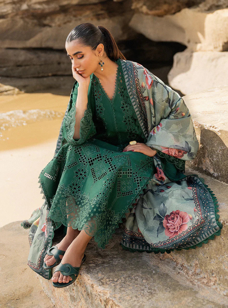 ZAINAB CHOTTANI 3PC Luxury Lawn Chikankri Embroidered With Printed Dupatta-453