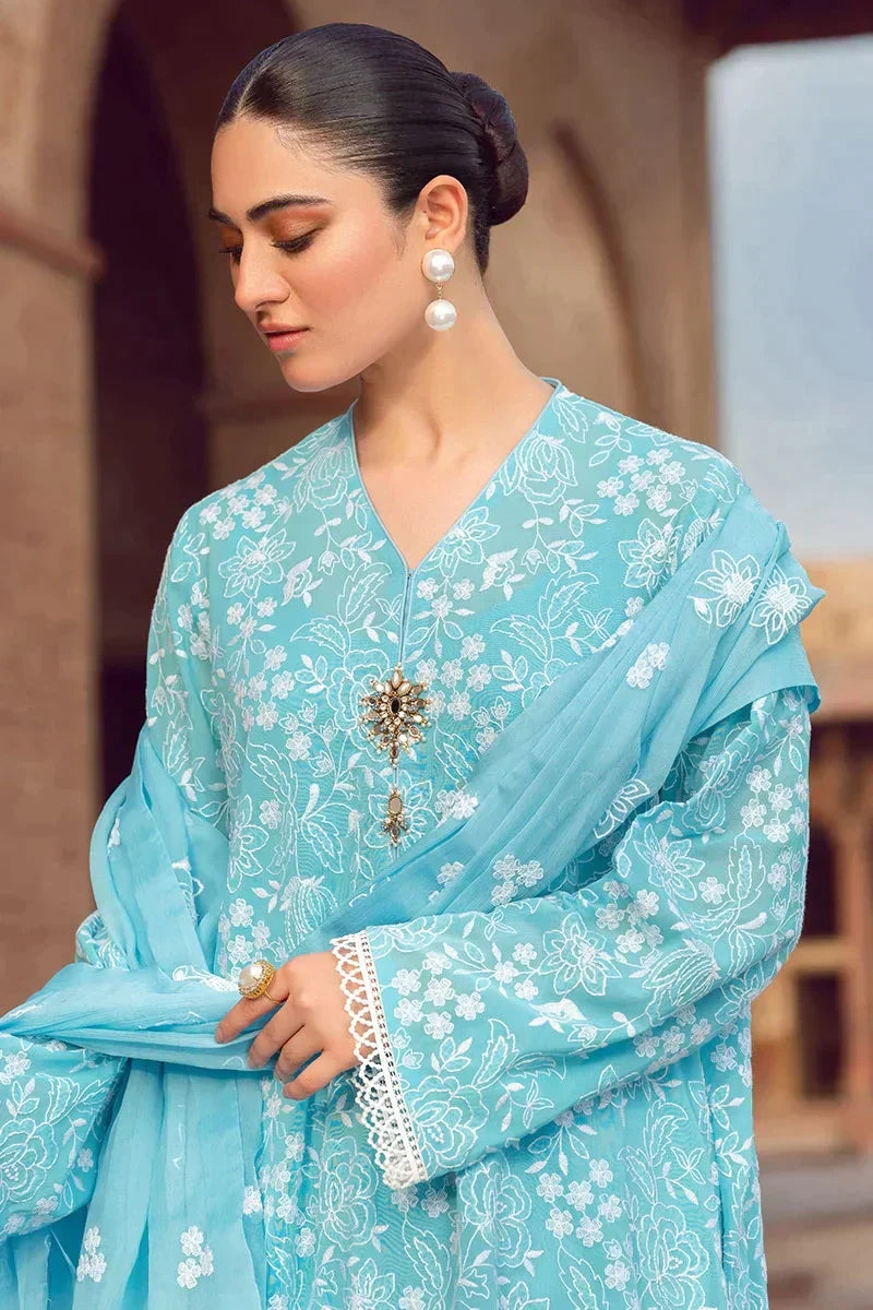 Bareeze Linen 3PC Embroidered With Chiffon Embroidered Dupatta-674