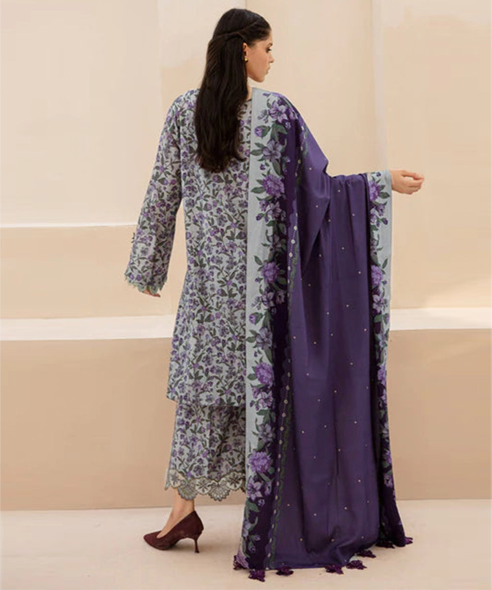 BAROQUE 3PC KARANDI PRINTED SHIRT WITH KARANDI PRINTED DUAPTTA AND TROUSER-807