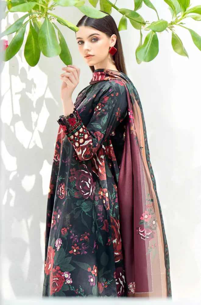 BAROQUE - 3PC Lawn Printed Shirt With Voile Printed Dupatta-783