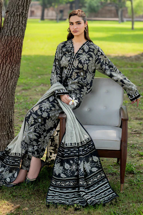 BAROQUE 3PC KARANDI PRINTED SHIRT WITH KARANDI PRINTED DUAPTTA-818