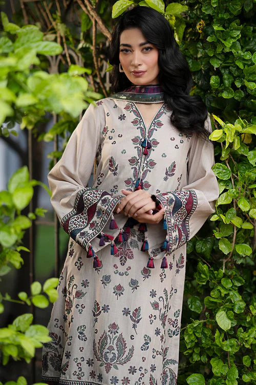 JAZMIN 3PC Dhanak Embroidered Shirt With Printed Dupatta-210