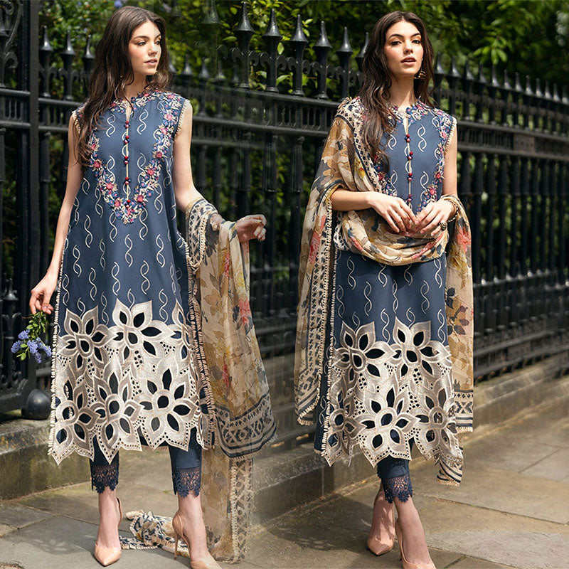 MUSHQ LAWN 3PC EMBROIDERED WITH PRINTED DUPATTA-546