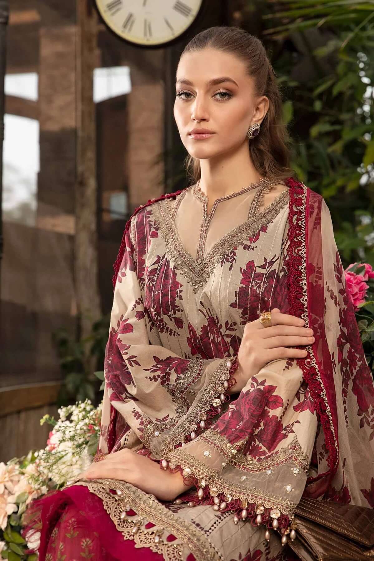 MARIA B KHADDAR 3PC WITH KHADDAR PRINTED SHIRT & TROUSER-917