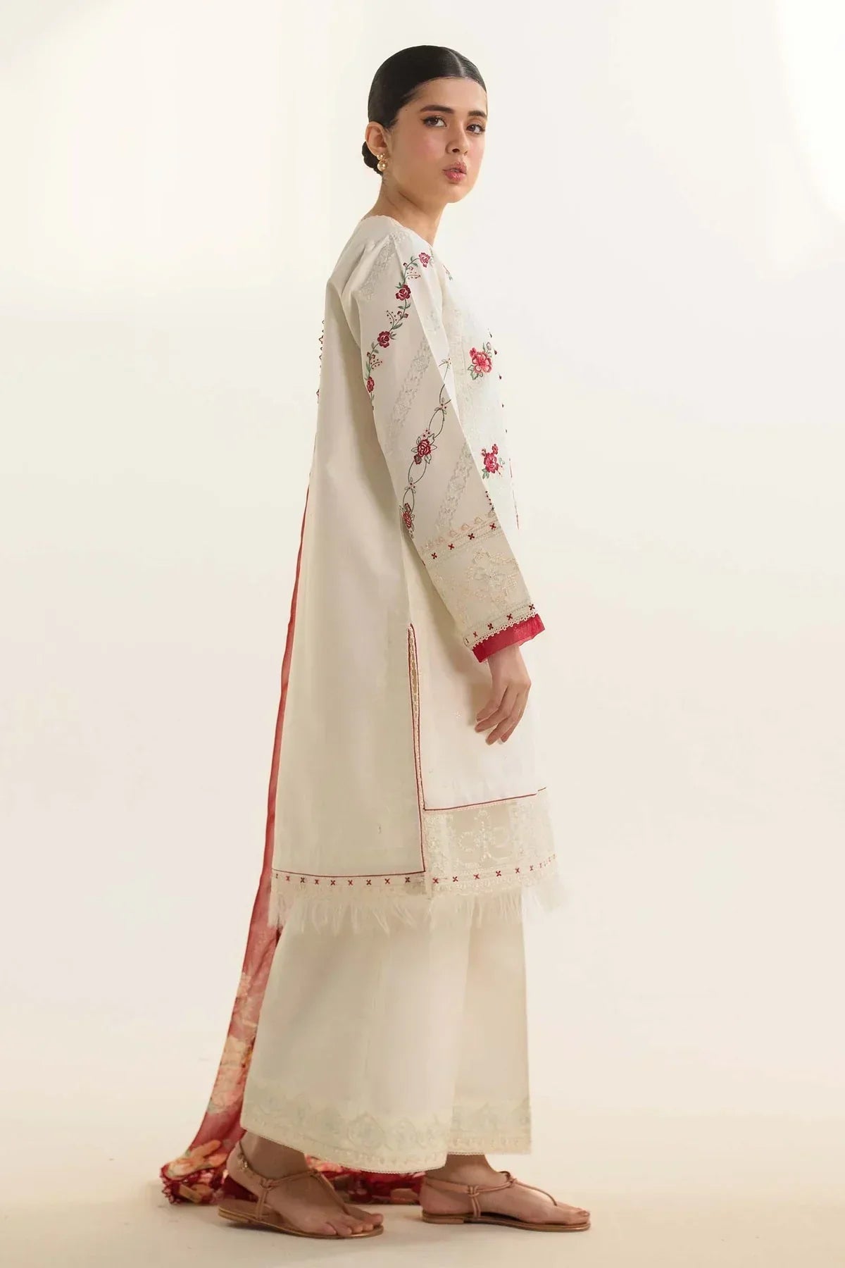 ZARA SHAHJAHAN 3PC Lawn Embroidered Shirt With Printed Dupatta-494