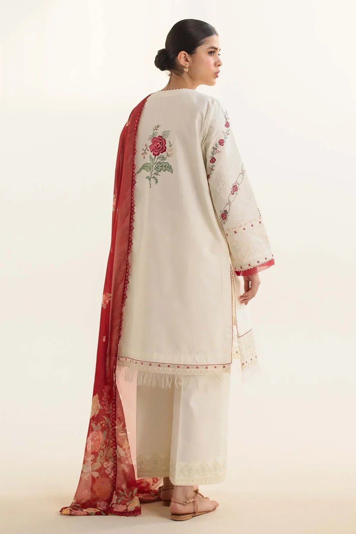 ZARA SHAHJAHAN 3PC Lawn Embroidered Shirt With Printed Dupatta-494