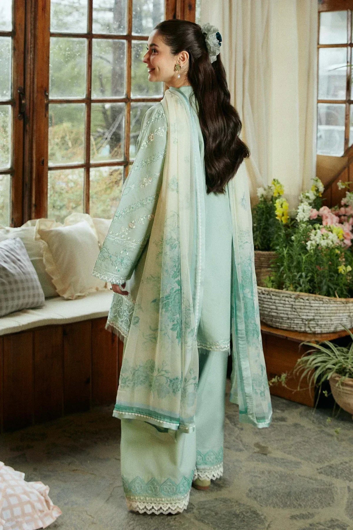 ZARA SHAHJAHAN 3PC Lawn Embroidered Shirt With Printed Dupatta-495