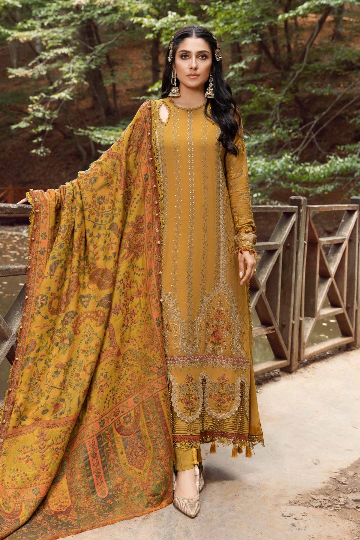 Maria B Dhanak 3PC Embroidered-116