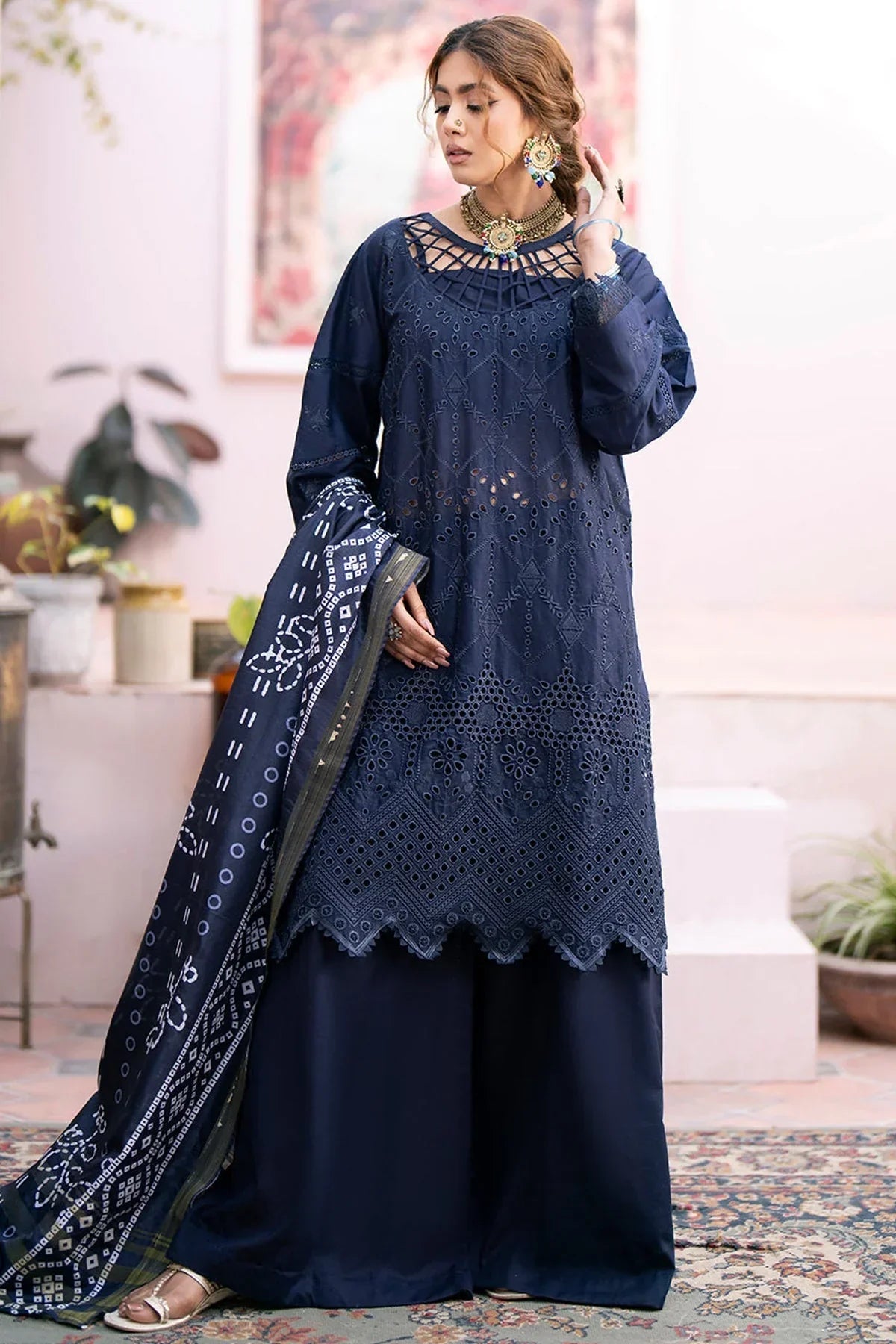 Qalamkar Dhanak 3PC Embroidered-118