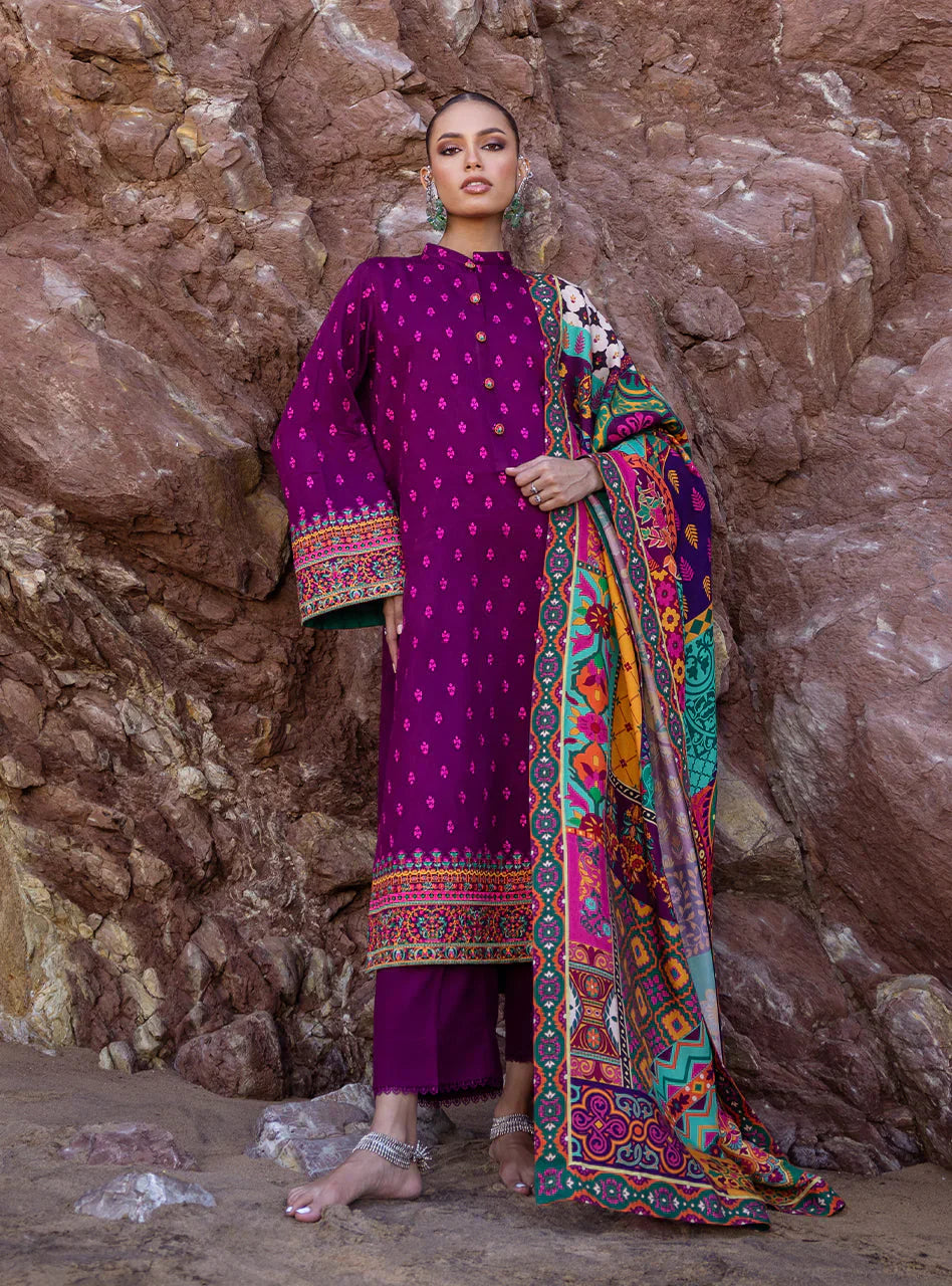 Zainab Chottani 3PC Dhanak Embroidered Shirt With Printed Dupatta-681