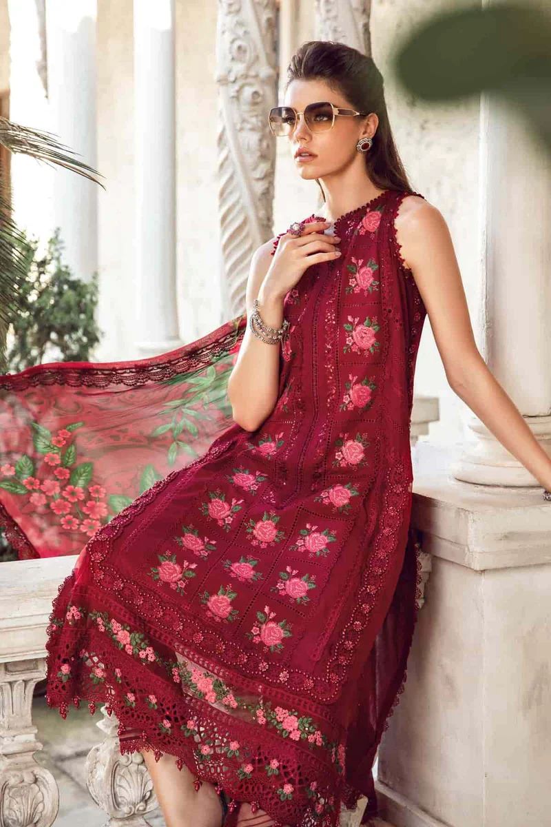 MARIA B. Embroidered 3PC LAWN - 518