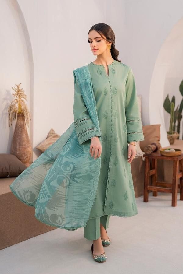 JAZMIN EMBROIDERED 3PC LAWN-533