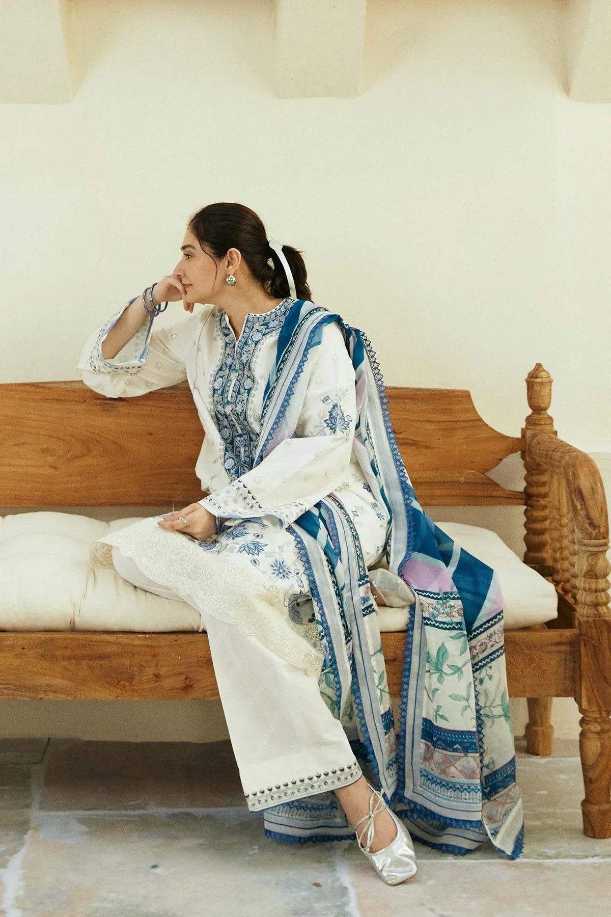 ZARA SHAHJAHAN 3PC Lawn Embroidered Shirt With Printed Dupatta-492