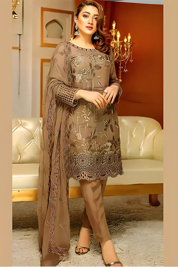 Mushq Linen 3PC Embroidered-824