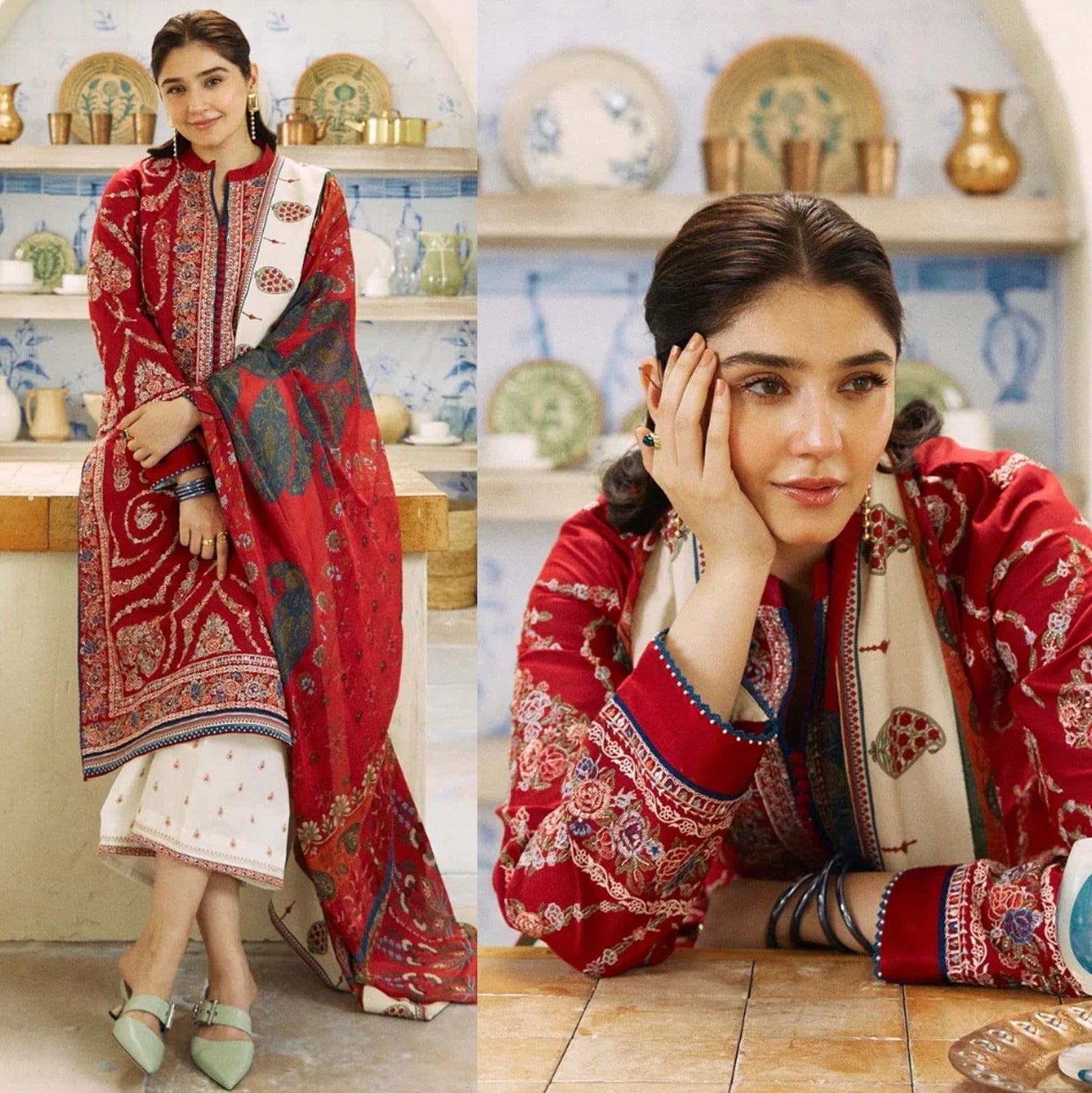 ZARA SHAHJAHAN 3PC DHANAK Embroidered Shirt With Printed Dupatta-659