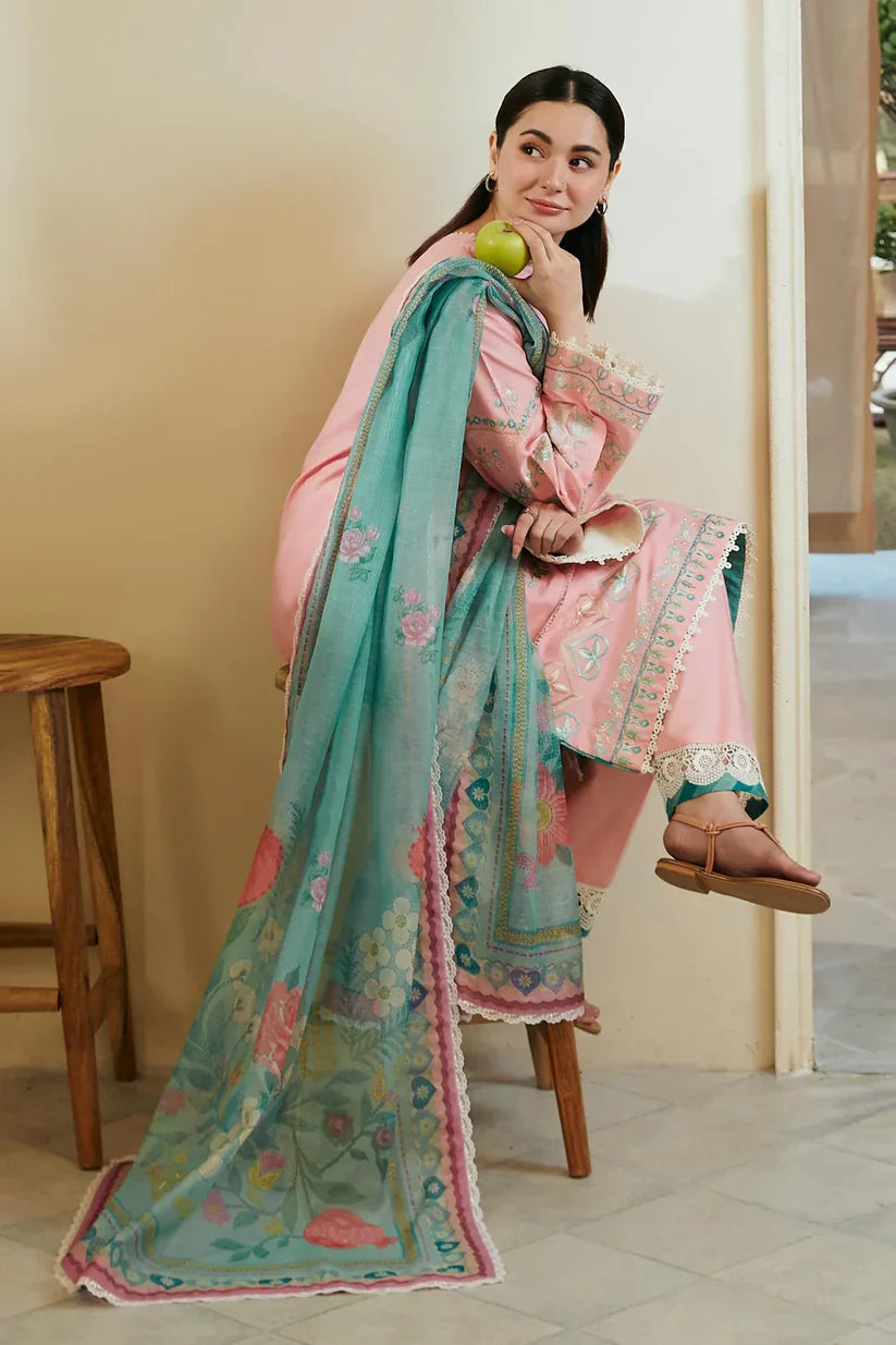 ZARA SHAHJAHAN 3PC Lawn Embroidered Shirt With Printed Dupatta-377