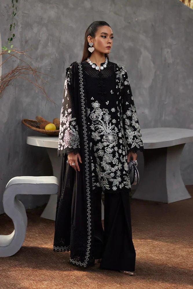 SANA YASIR 3PC LAWN EMBROIDERED SHIRT WITH CHIFFON EMBROIDERED DUPATTA-441