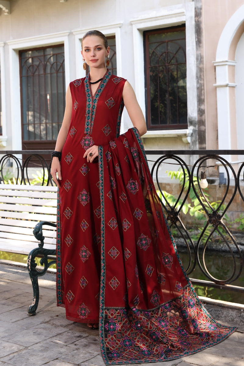 Bareeze Dhanak 3PC Embroidered With Full Embroidered Shawl-129