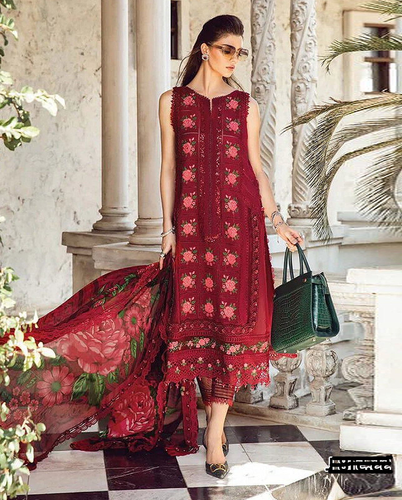 MARIA B. Embroidered 3PC LAWN - 518